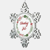 IJsland kerstavond, Gleðileg jól Tin Sneeuwvlok Ornament (Rechts)