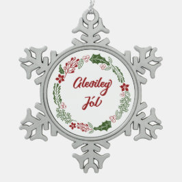 IJsland kerstavond, Gleðileg jól Tin Sneeuwvlok Ornament