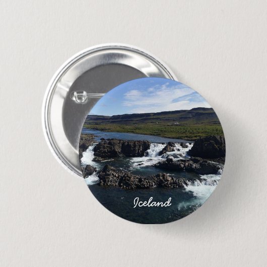 IJsland, knop Ronde Button 5,7 Cm (Voorkant /achterkant)