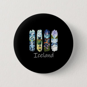 IJsland Kwast IJslandse Vakantie Souvenir IJsland Ronde Button 5,7 Cm