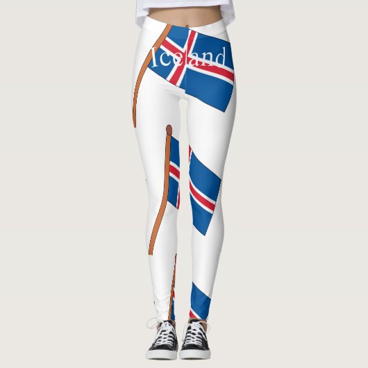 IJsland Land Vlag Thunder_Cove Leggings (Voorkant)