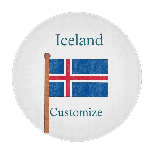 IJsland Land Vlag Thunder_Cove Snijplank (Voorkant)