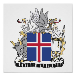 IJsland land wapen symbool embleem vlag Perfect Poster