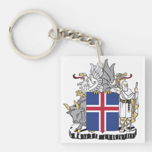 IJsland land wapen symbool embleem vlag Sleutelhanger