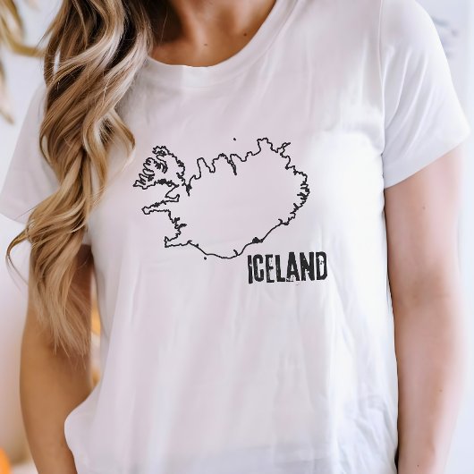 IJsland Landkaart IJslandse grens T-shirt