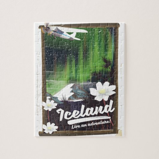 IJsland landschap vintage stijl reisposter Legpuzzel (Verticaal)