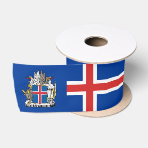 IJsland lint, embleem, patriottisch, IJslandse vla Satijnen Lint