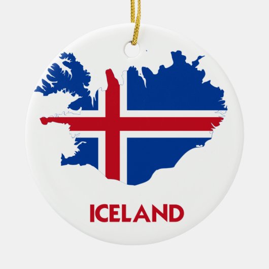 IJSLAND MAP KERAMISCH ORNAMENT (Voorkant)