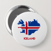 IJSLAND MAP RONDE BUTTON 4,0 CM (Voorkant /achterkant)
