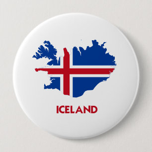 IJSLAND MAP RONDE BUTTON 4,0 CM