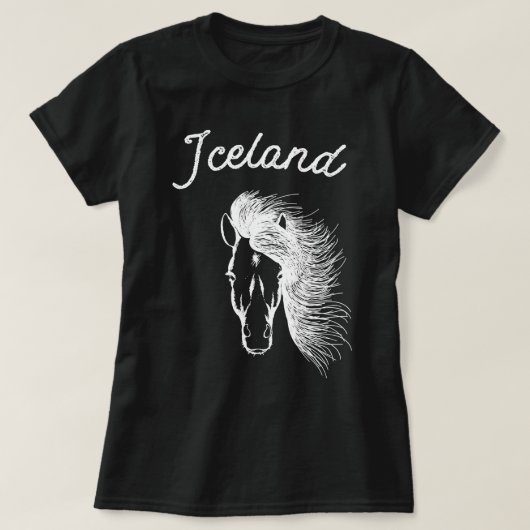 IJsland met IJslandse paarden T-shirt (Design voorkant)