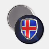 IJsland Metallic Emblem Magneet (Voorkant / Achterkant)