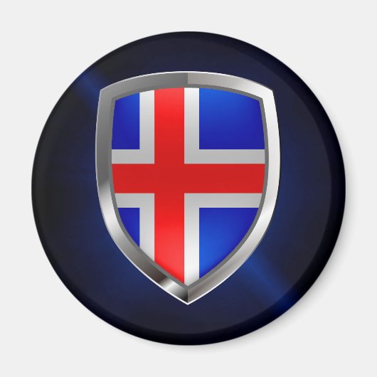 IJsland Metallic Emblem Magneet (Voorkant)