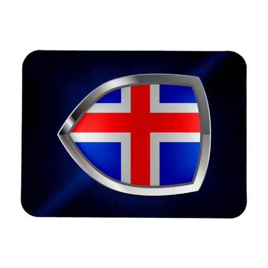 IJsland Metallic Emblem Magneet (Horizontaal)