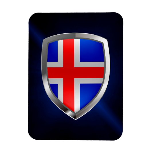 IJsland Metallic Emblem Magneet (Verticaal)