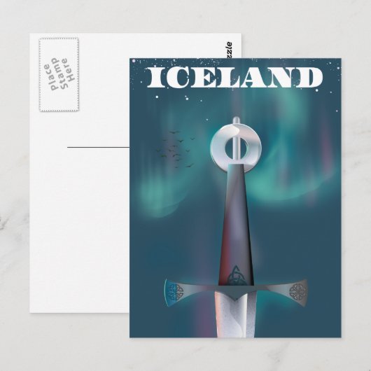 IJsland middeleval Sword Briefkaart (Voorkant / Achterkant)