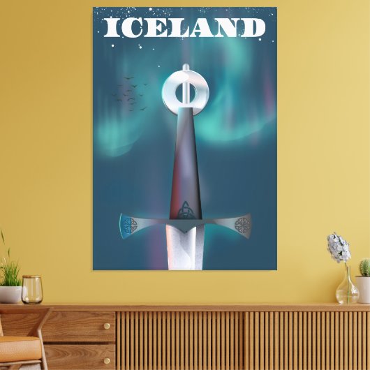 IJsland middeleval Sword Canvas Afdruk (Insitu (Woonkamer))