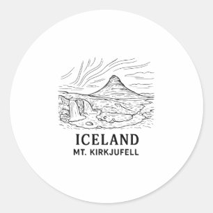 IJsland Mt Kirkjufell Wandelen Aurora Borealis Sou Ronde Sticker
