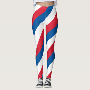 IJsland Nationale vlag Kleuren Diagonaal gestreept Leggings
