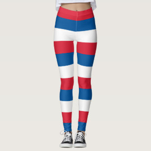 IJsland Nationale vlag Kleuren horizontale strepin Leggings
