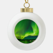 IJsland Noordelijke Lichten Keramische Bal Ornament (Voorkant)