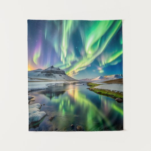 IJsland Noordelijke Lichten Wandkleed (Voorkant)