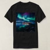 IJsland Noorderlicht Aurora Borealis Vakantie P T-shirt (Design voorkant)