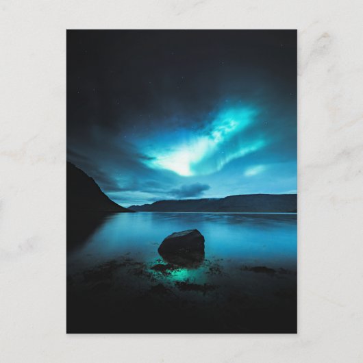 IJsland - Noorderlicht bij de Westfjorden, IJsland Briefkaart (Voorkant)