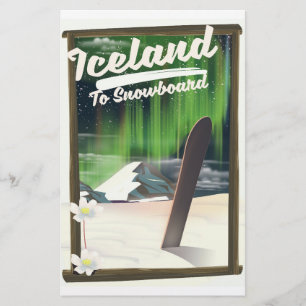 IJsland om te snowboarden Briefpapier