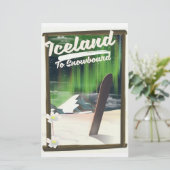 IJsland om te snowboarden Briefpapier (Staand voorkant)