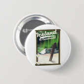 IJsland om te snowboarden Ronde Button 5,7 Cm (Voorkant /achterkant)