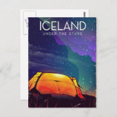 IJsland "onder de sterren", het poster van het oog Briefkaart (Voorkant / Achterkant)