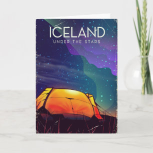 IJsland "onder de sterren", het poster van het oog Feestdagen Kaart