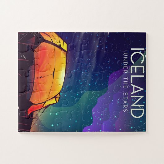 IJsland "onder de sterren", het poster van het oog Legpuzzel (Horizontaal)