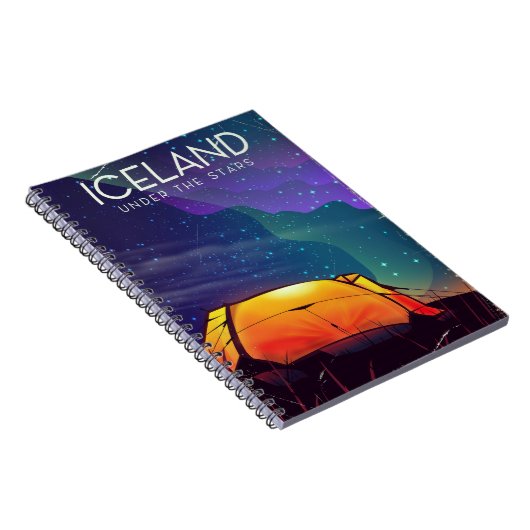 IJsland "onder de sterren", het poster van het oog Notitieboek (Rechterzijde)