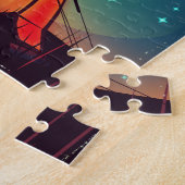 IJsland 'onder de sterren' vintage reisposter Legpuzzel (Zijkant)