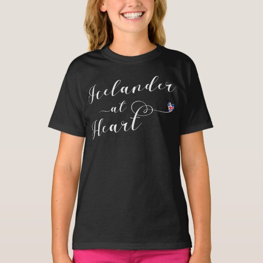 IJsland op Heart Tee Shirt , IJsland (Voorkant)