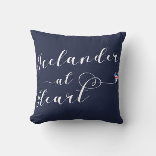 IJsland op Heart Throw Cushion, IJsland Kussen