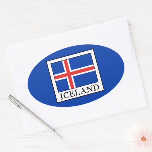 IJsland Ovale Sticker (Envelop)