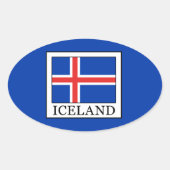 IJsland Ovale Sticker (Voorkant)