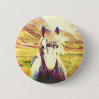 IJsland Paard Digitale Kunst Ronde Button 5,7 Cm