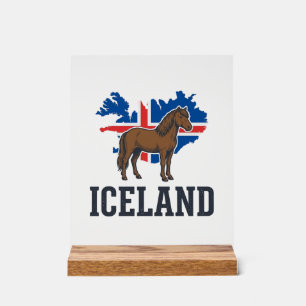 IJsland Paard Vintage Vlag Vector Shirt Ontwerp_1 Acryl Bord