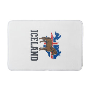 IJsland Paard Vintage Vlag Vector Shirt Ontwerp_1 Badmat
