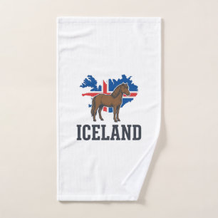 IJsland Paard Vintage Vlag Vector Shirt Ontwerp_1 Handdoek