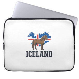 IJsland Paard Vintage Vlag Vector Shirt Ontwerp_1 Laptop Sleeve