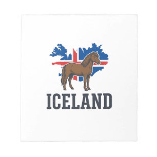 IJsland Paard Vintage Vlag Vector Shirt Ontwerp_1 Notitieblok