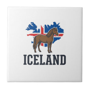 IJsland Paard Vintage Vlag Vector Shirt Ontwerp_1 Tegeltje