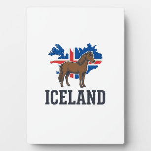 IJsland Paard Vintage Vlag Vector T-shirt Ontwerp_ Fotoplaat