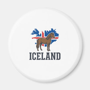 IJsland Paard Vintage Vlag Vector T-shirt Ontwerp_ Magneet