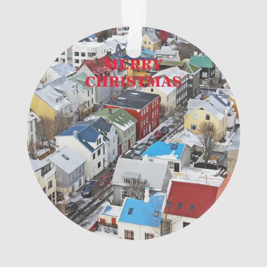 IJsland Panorama kerst Ornament (achterkant)